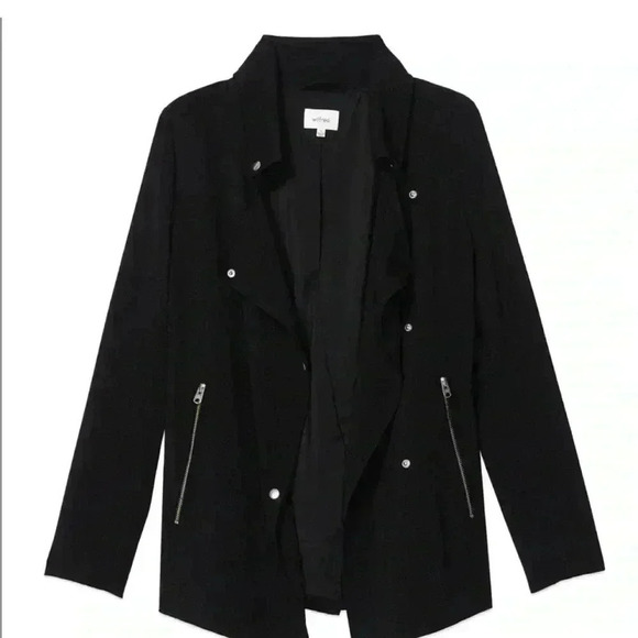 Aritzia Wilfred Mayet Military Draped Jacket Black double-breasted Lined size S - Picture 3 of 3